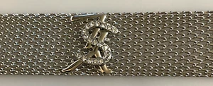 VTG YSL Yves Saint Laurent Silver Tone/19 Diamond Costume Chain Cuff Bracelet - Picture 1 of 10