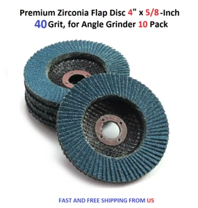 Premium Zirconia Flap Disc 4" x 5/8-Inch, 40 Grit, for Angle Grinder 10Pack - Picture 1 of 5