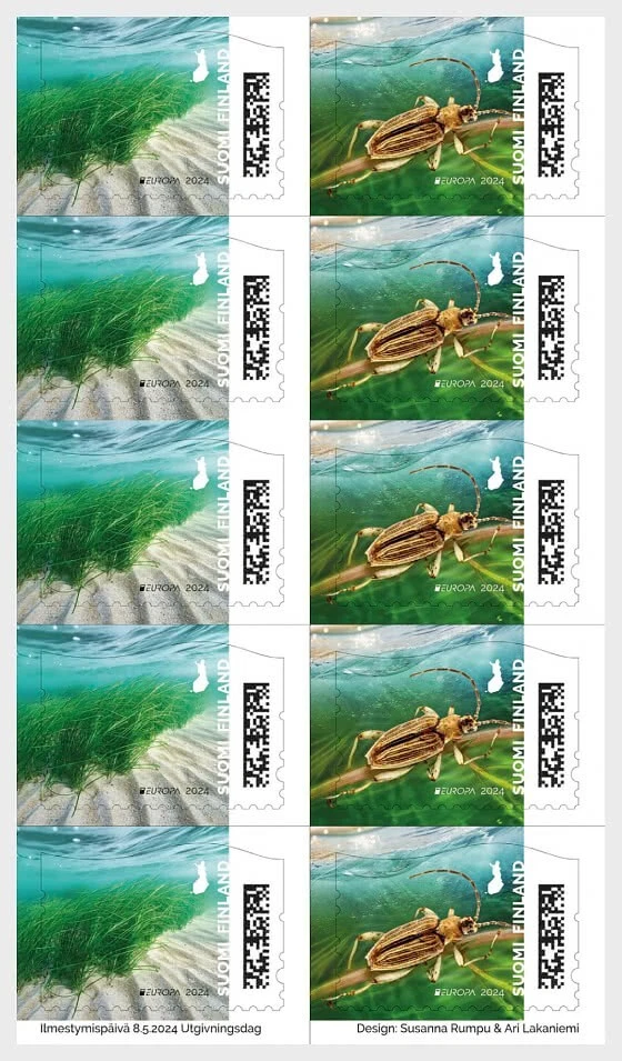 Finlandia 2024 Cept EUROPA Fauna Subacuática Flora Escarabajos Insectos Agua 10v COMPLETO Foto 1 de 1