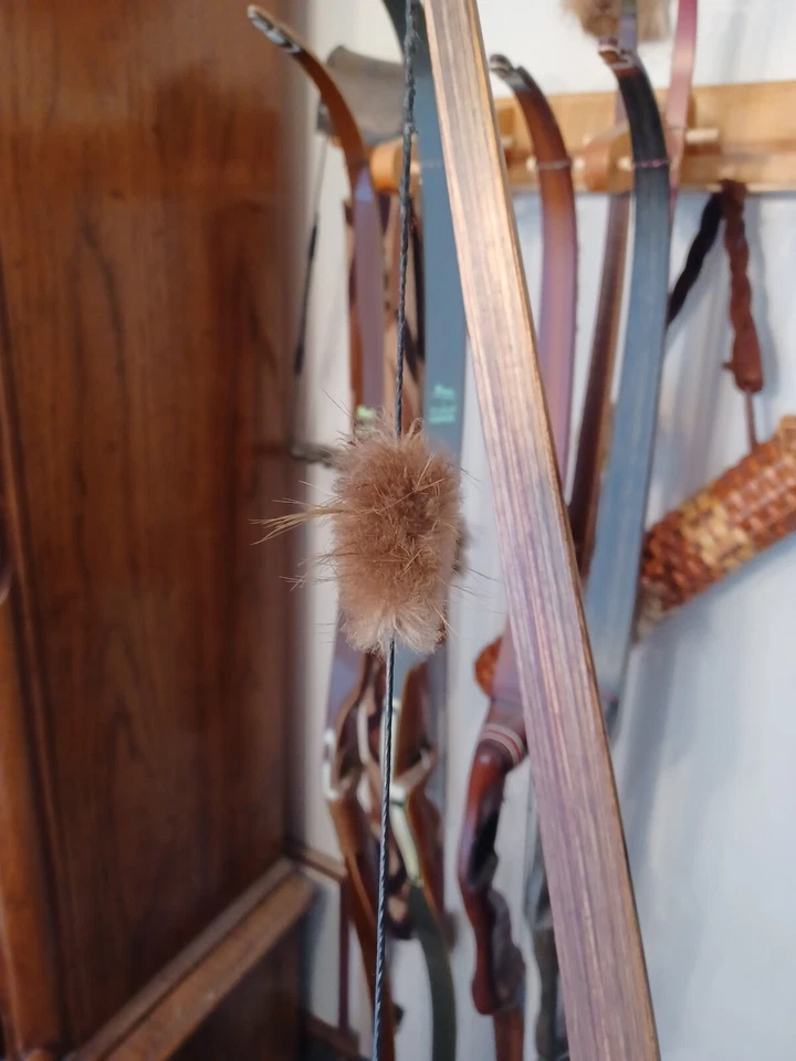 Beaver Fur Bow String Silencers for longbow recurves or stickbows - Image 1 of 1