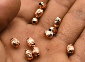 35 Pcs 8X5mm Corrugated Bead Peanut bead Antique Copper - Picture 1 of 4