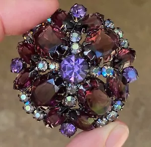 Spilla Spilla Strass Vintage Verificata D&E Juliana Ametista Viola AB - Foto 1 di 7