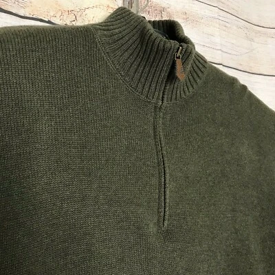 Suéter American Living Para Hombres Talla XL 1/4 Cremallera Verde 100% Algodón  Foto 1 de 4