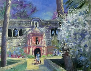 11X14 Original Painting AskArt Listed Artist Nino Pippa Seville Alcazar Garden - Picture 1 of 6