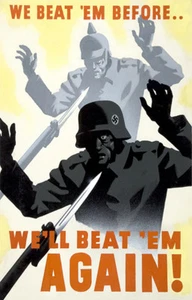We Beat 'Em Before We'll Beat 'Em Again - World War II - UK Propaganda Poster - Picture 1 of 1