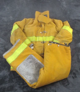 Vintage Globe Firefighter Suit Turn Out Gear Bunker Jacket 48 35 Pant 42 x 30 - Picture 1 of 20