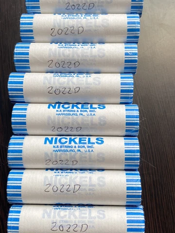 ORIGINAL BANK ROLL OF BU 2022-D JEFFERSON NICKELS!!! Cover