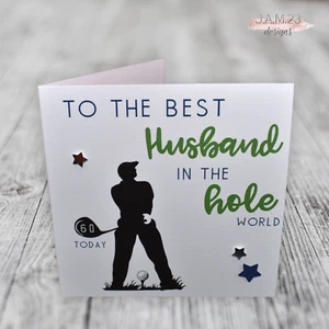 Personalised Male Golf Birthday Card Dad Grandad Husband Son 40th 50th 60th 65th - Picture 1 of 9