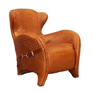 Sillón de diseño Whitehorse cuero Columbia marrón claro muebles vintage sillón de cuero - Imagen 1 de 1