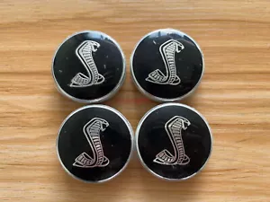 4pcs 54 mm Cobra Shelby Black Alloy Wheel Center Caps Rim Hub Caps for Ford - Picture 1 of 7