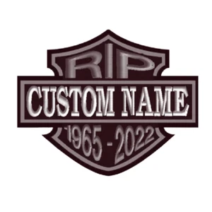 Custom IRON ON RIP Harley Davidson In Memory Motorcycle Biker Patches Memorial - Picture 1 of 4