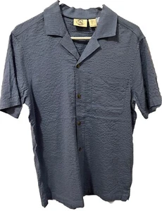 NEW Panama Jack Cotton Blend  Short Sleeve Shirt Mens Size S Blue Button Up NWT - Picture 1 of 5