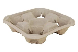 Disposable 4 Cup Carry Trays Takeaway Carrier Cup Holders Cardboard Tea Coffee - Picture 1 of 12