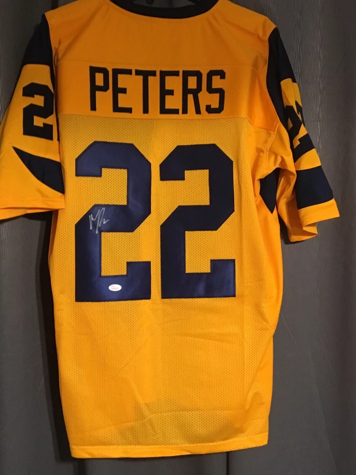 Camiseta deportiva autografiada de los LA Rams Marcus Peters Foto 1 de 4