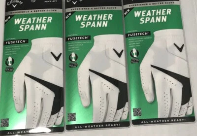New Callaway Weather Spann Men's Golf Gloves (3) Pack Pick Size Same Day Ship
