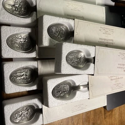 Franklin Mint "The American Colonies" 13 Pewter Spoons Original Individual Box’s - Image 1 of 4