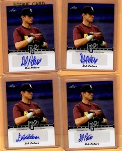 (4) Lote de tarjetas 2013 Leaf Perfect Game AUTO tarjeta autógrafa DJ Peters Texas Rangers - Imagen 1 de 1