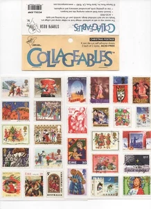 Vintage Stampa Rosa Collageables acid free World Xmas Stickers - New 2 sheets - Picture 1 of 1