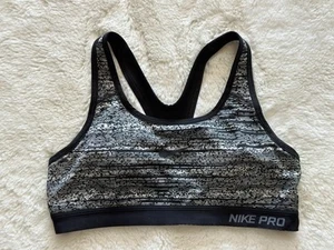 Nike Pro Black Stripe Racerback Sports Bra Womens Size M - Picture 1 of 2