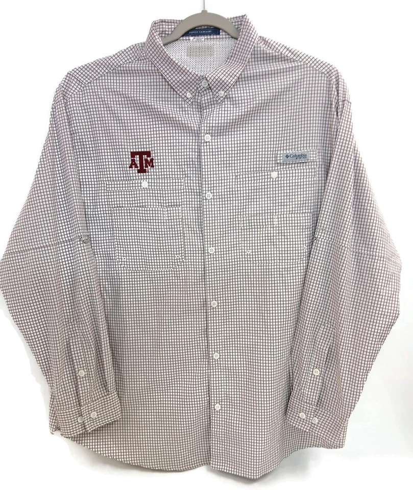 Camisa Texas A&M Aggies Para Hombres Granate NCAA Fútbol Columbia PFG Super Tamiami Foto 1 de 4