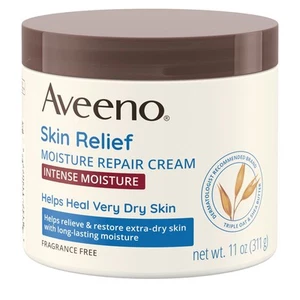 Aveeno Skin Relief Intense Moisture Repair Cream with Triple Oat 11 oz Pack of 2 - Picture 1 of 2