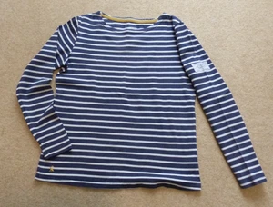 Joules Mariners Harbour Top - Long Sleeve - Navy Blue & White Stripes - Size 12 - Picture 1 of 7