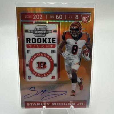 Stanley Morgan Jr. 2019 Optic Contenders Orange Prizm Auto /50 Bengals 182 - Image 1 of 3