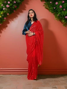Sari di design con paillettes e filo opera di Shreekama - Foto 1 di 6