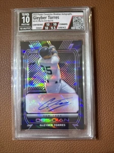 2021 Panini Chronicles Obsidian Autographs Gleyber Torres Electric Etch Red /15 - Picture 1 of 4