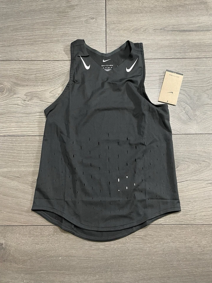 Nike Women’s Sz XS Dri-Fit ADV Aeroswift Singlet Running Tank Black FN2504-010