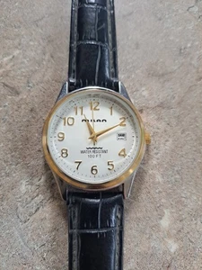 MILAN Men's Watch Stainless Steel Gold Silver WR 100ft Date NEW BATTERY  - Picture 1 of 4