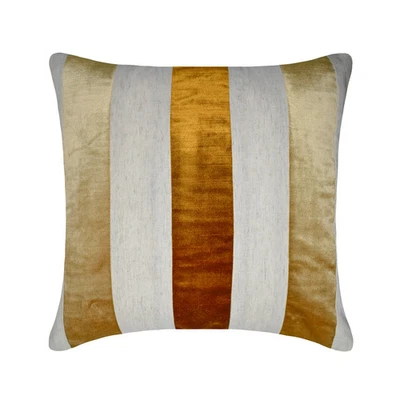 Gold Decorative Throw Pillow Cover, 16"x16" Velvet Cushion - Velvet Band Gold - Image 1 of 4