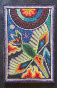 Native American Vintage Woven Hummingbird Postcard with artist signature - Picture 1 of 2