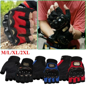 Half Finger Gloves Anti-slip Touch Screen Motorcycle Bicycle Fingerless Gloves - Picture 1 of 18