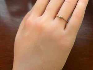 Cute Modern Style 14k Yellow Gold Diamond Ring Sz 6.75 - Picture 1 of 9