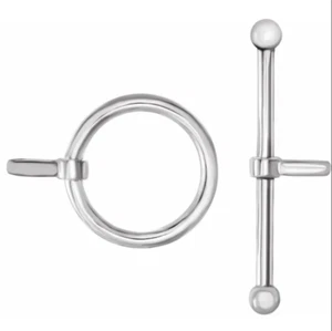 17,4 mm Ring 33,25 mm Stab MASSIV 18 Karat Weißgold Knebelkugelverschluss Set HERGESTELLT IN DEN USA - Bild 1 von 2