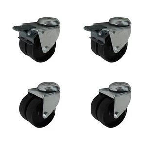 Set 75 mm Apparaterollen Doppelrollen Lenkrollen Strandkorbrollen Möbelrollen A1 - Bild 1 von 4