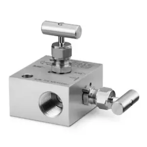 Swagelok SS-V2BF8 Stainless Steel 2-Valve Instrument Manifold, 1/2 in. Female NP - Picture 1 of 1