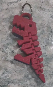 Llavero Flexi Rexi Dinosaurio Impreso en 3D Rojo/Negro - Imagen 1 de 4