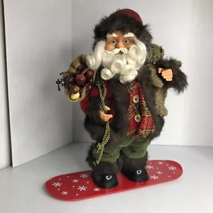 Skateboarding Santa Decoration 15" tall Christmas Holidays Fun Home Decor Season - Picture 1 of 9
