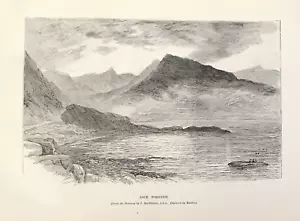 Loch Torridon from drawing 1890 by MacWhirter original woodcut print Scotland - Picture 1 of 3