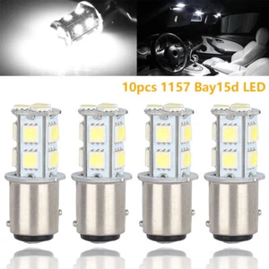 10x 1157 Bay15d LED 13-SMD White Car Truck Tail Brake Stop Light Bulb 12V 6500K - Picture 1 of 6