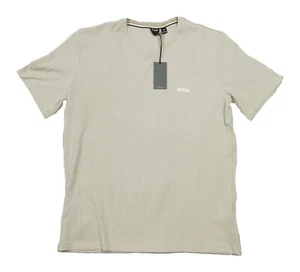 Hugo Boss Men's Light Beige Waffle Knit Crew-Neck Short Sleeve Lounge T-Shirt - Picture 1 of 3