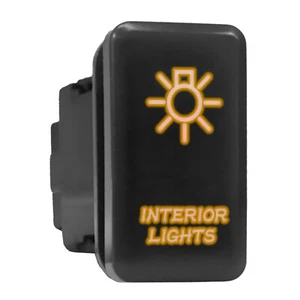 INTERIOR LIGHTS - Orange Backlit Push In Switch 1.54"x 0.83" (Fit: Toyota) - Picture 1 of 6