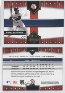 2005 Donruss Champions Rickey Henderson #313 HOF