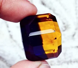 Cubo de ametrino brasileño de piedras preciosas sueltas 69,30 quilates certificado con regalo gratis - Imagen 1 de 7