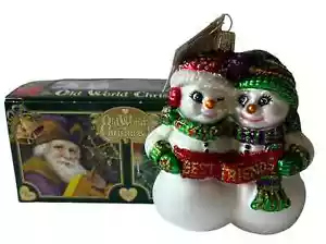 OLD WORLD CHRISTMAS BEST FRIENDS SNOWMEN GLASS ORNAMENT 2018 NEW NWT BOX - Picture 1 of 7