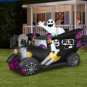 HALLOWEEN 9 FT GEMMY GRIM REAPER COCHE FÚNEBRE FANTASMA Inflable soplado por aire - Imagen 1 de 3