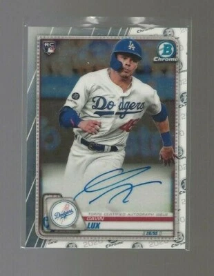 Gavin Lux 2020 Bowman Chrome Rookie Auto #CRA-GL Los Angeles Dodgers - Image 1 of 2