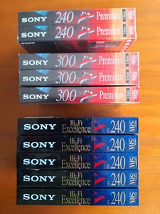 SONY Premium VHS Kassetten (E-300VG, E240VHFf Hifi, E240VG) Neu u. OVP, Konvolut - Bild 1 von 10
